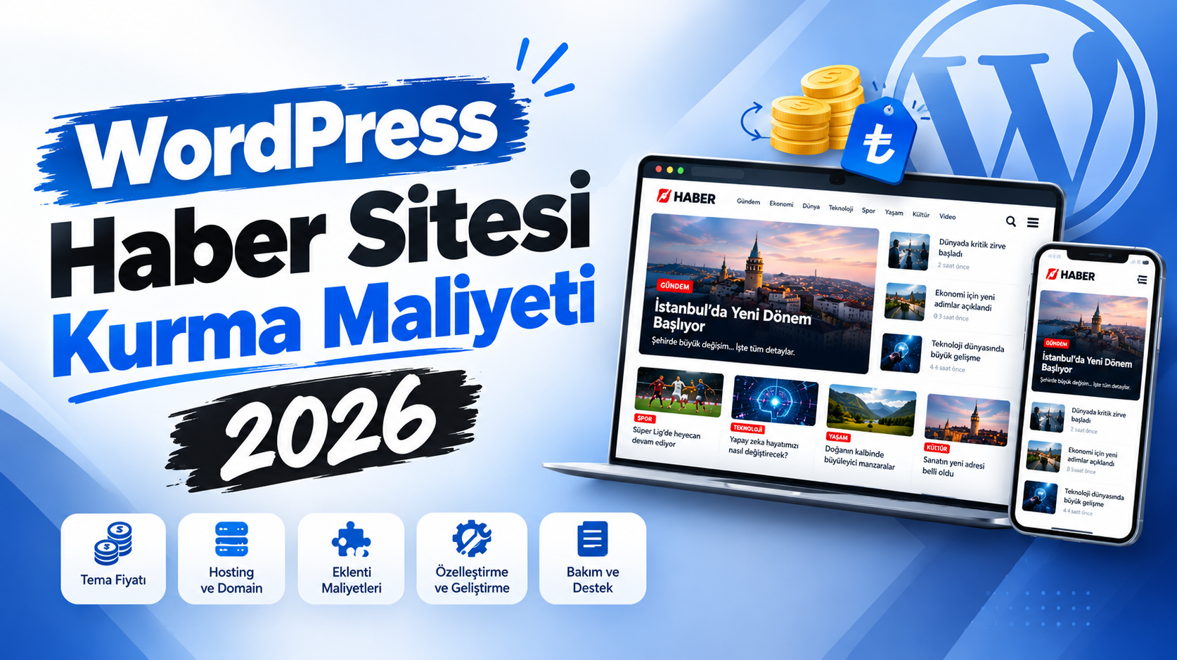 WordPress Haber Sitesi Kurma Maliyeti 2026