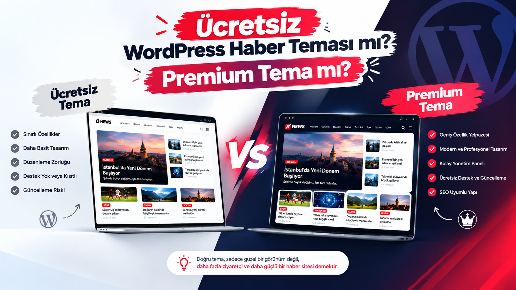 Ücretsiz WordPress Haber Teması mı Premium Tema mı?
