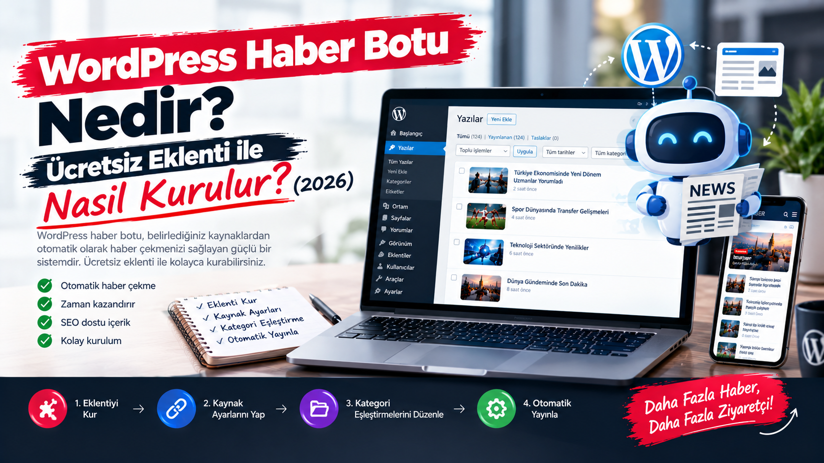 WordPress Haber Botu Nedir? Ücretsiz Eklenti ile Nasıl Kurulur? (2026)