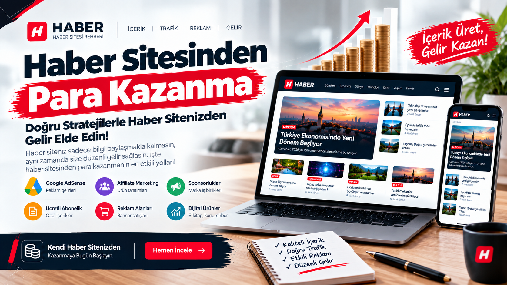 Haber Sitesinden Para Kazanma: 8 Gelir Kanalı ve Gerçek Kazanç Hesabı