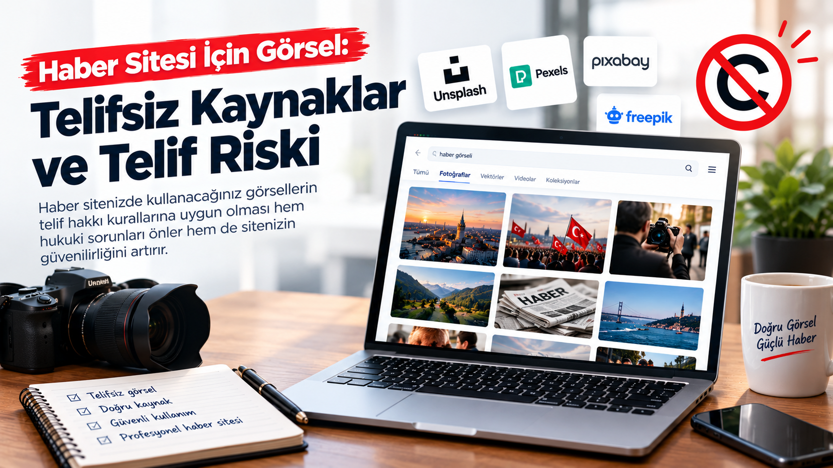 Haber Sitesi İçin Görsel: Telifsiz Kaynaklar ve Telif Riski