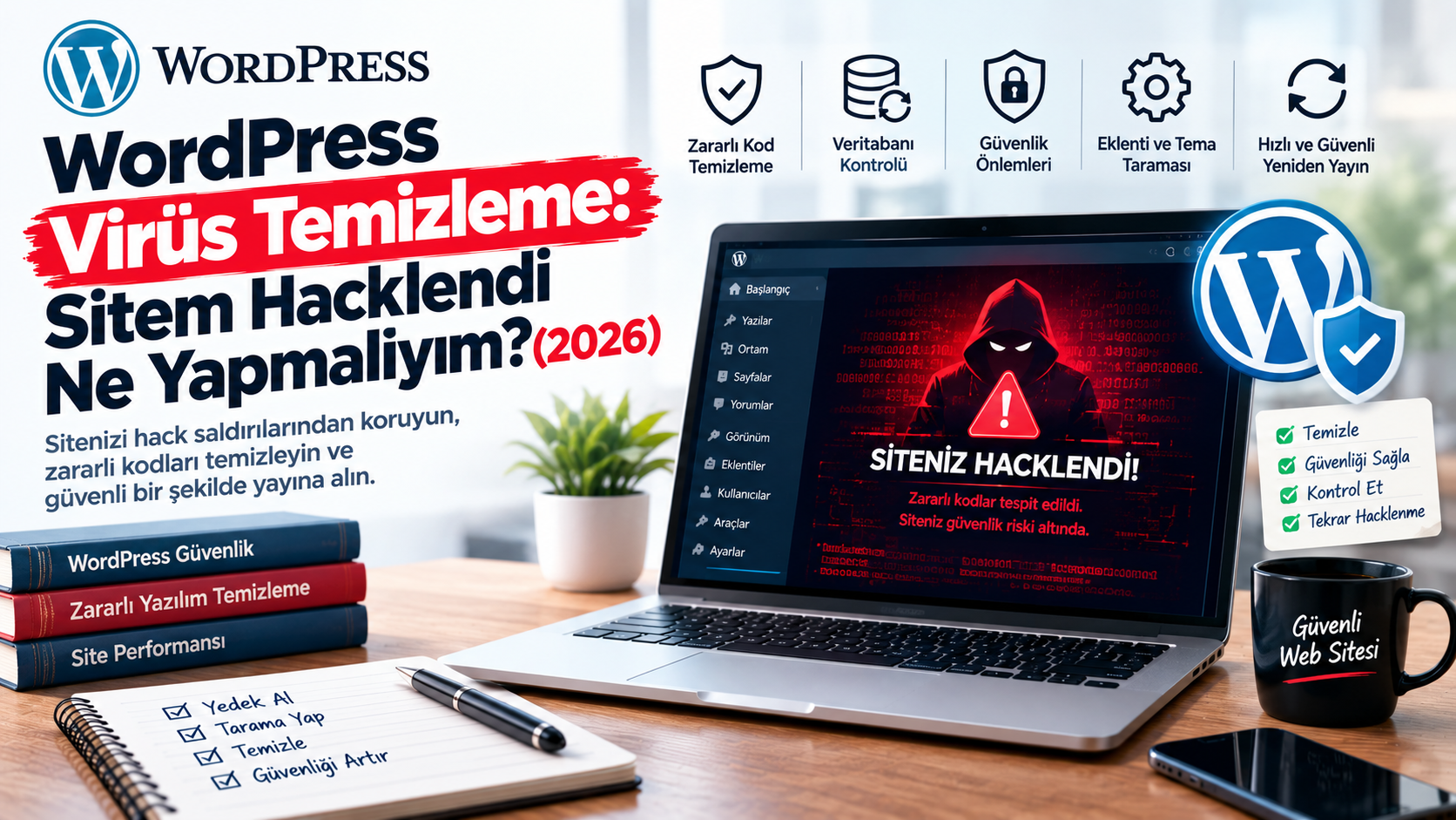 WordPress Virüs Temizleme: Sitem Hacklendi Ne Yapmalıyım? (2026)