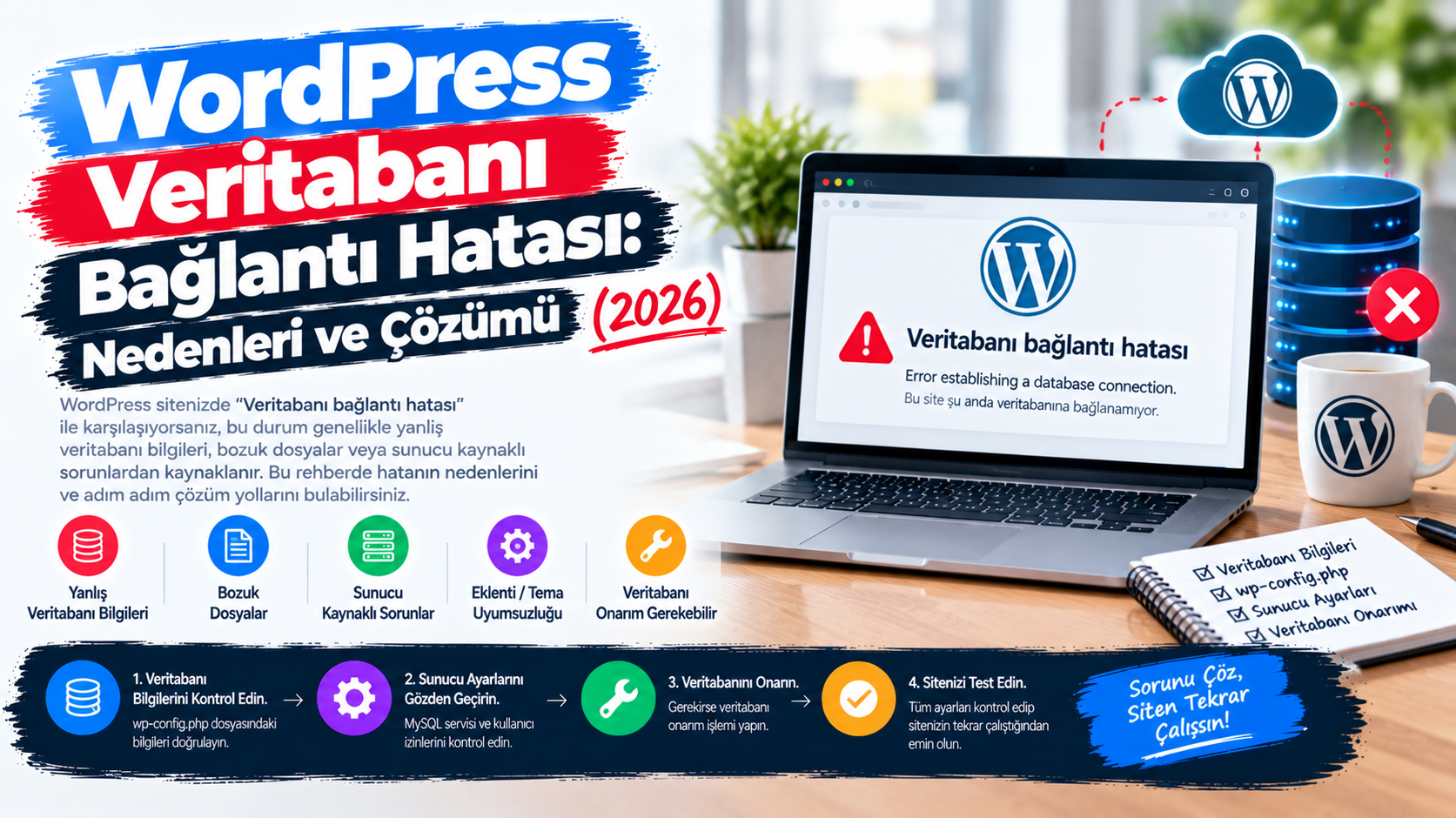 WordPress Veritabanı Bağlantı Hatası: Nedenleri ve Çözümü