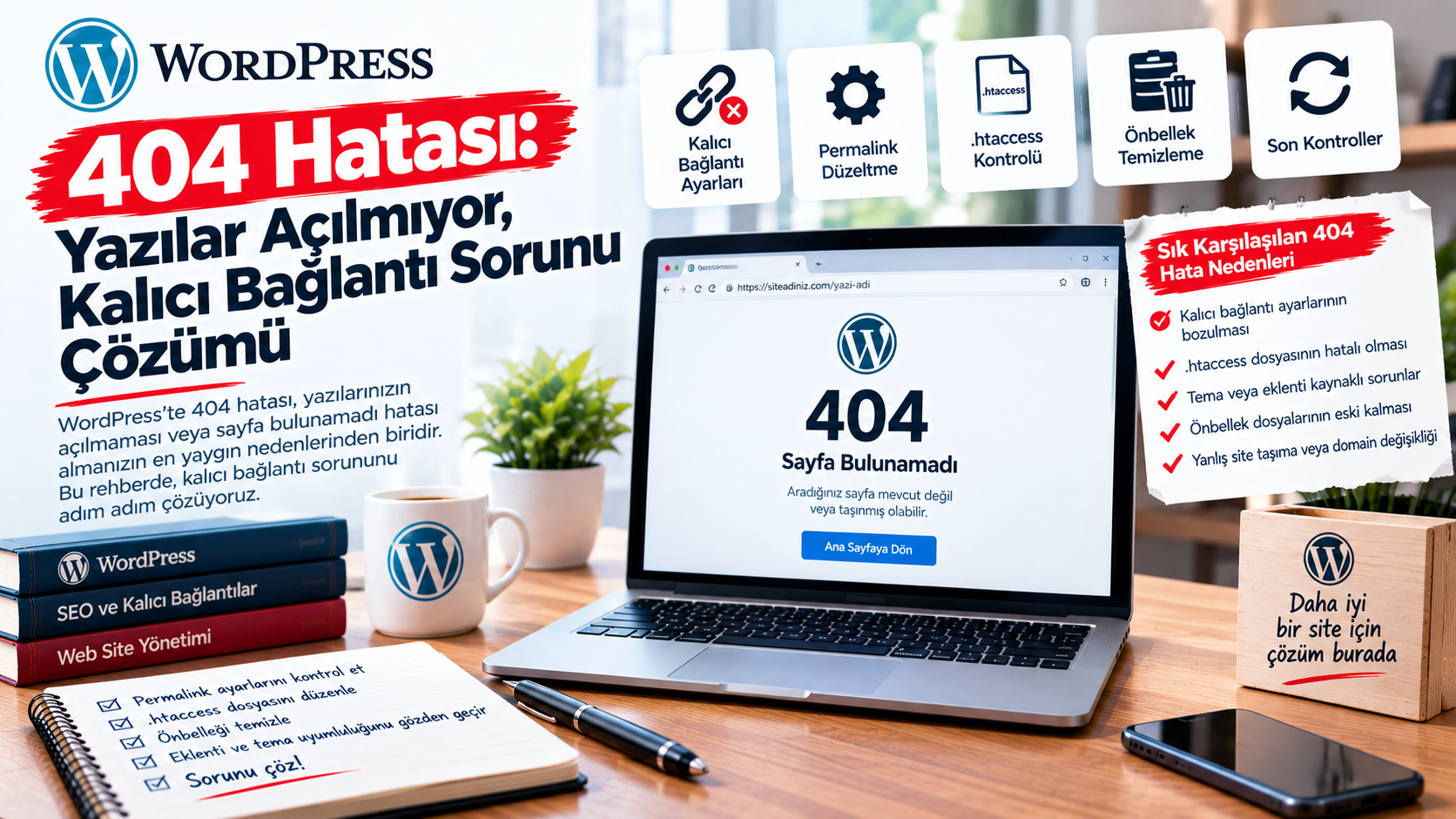 WordPress 404 Hatası: Yazılar Açılmıyor, Kalıcı Bağlantı Sorunu Çözümü