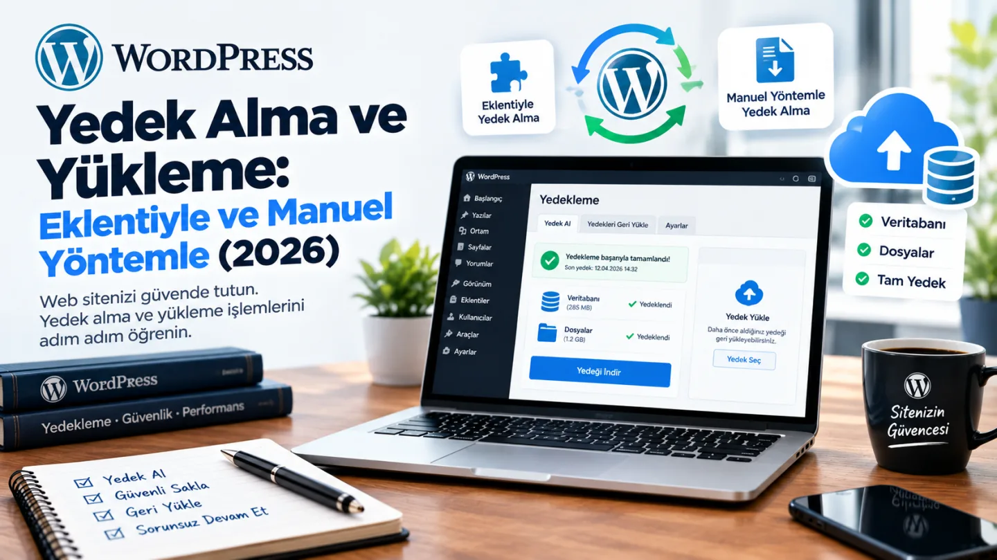 WordPress Yedek Alma ve Yükleme: Eklentiyle ve Manuel Yöntemle (2026)