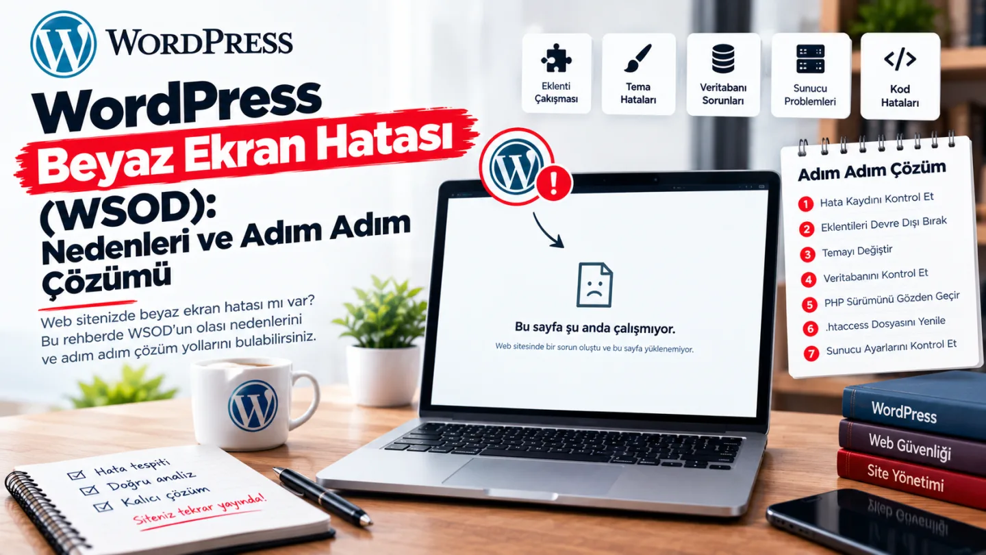 WordPress Beyaz Ekran Hatası (WSOD): Nedenleri ve Adım Adım Çözümü