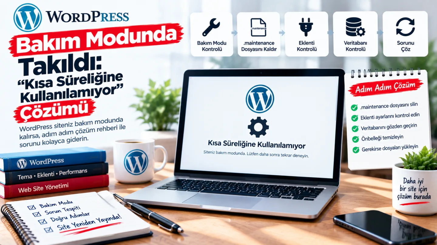 WordPress Bakım Modunda Takıldı: "Kısa Süreliğine Kullanılamıyor" Çözümü