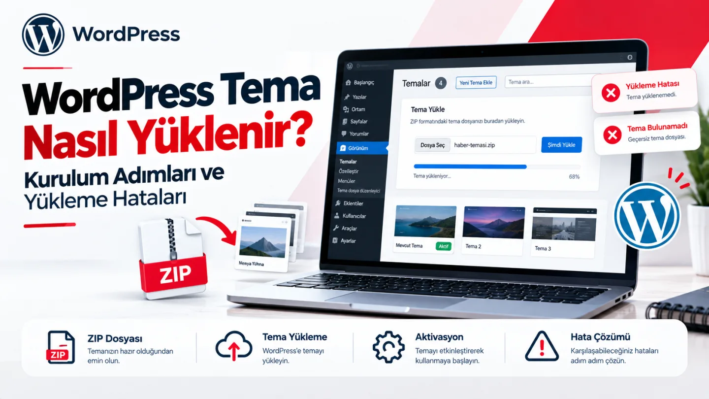 WordPress Tema Nasıl Yüklenir? Kurulum Adımları ve Yükleme Hataları